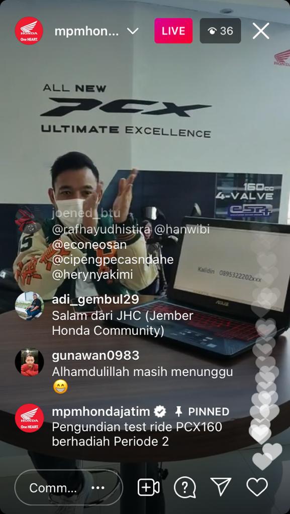 Konsumen Setia Honda Asal Magetan Menangkan Undian Hadiah 1 unit Honda PCX160 pada Program  PCX Testride Berhadiah 
